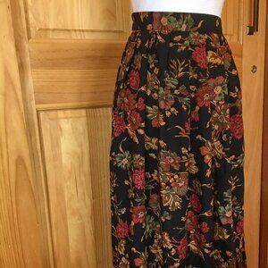 Vintage Worthington Cottagecore Floral Maxi Skirt Size 6 Fall Colors